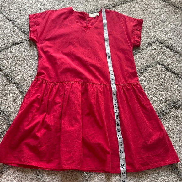 Pinch Red CeCe mini short Sleeve Dress oversized cotton classy small - Picture 4 of 7